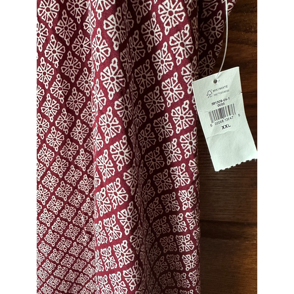 Old Navy Womens XXL Burgundy White Geometric Medallion Cami Swing Tank Top NWT - Picture 2 of 5